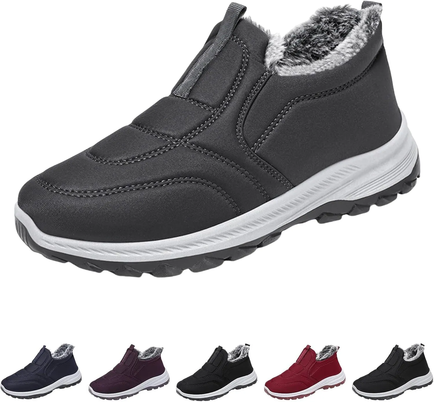 Winter Boots Women Wide Width Slip On Snow Boots Ladies for Women Boot with Comfort Barefoot Shoes Grounded Footwear Hiking Fall Boots for Women 2024 Men's Snow Booties