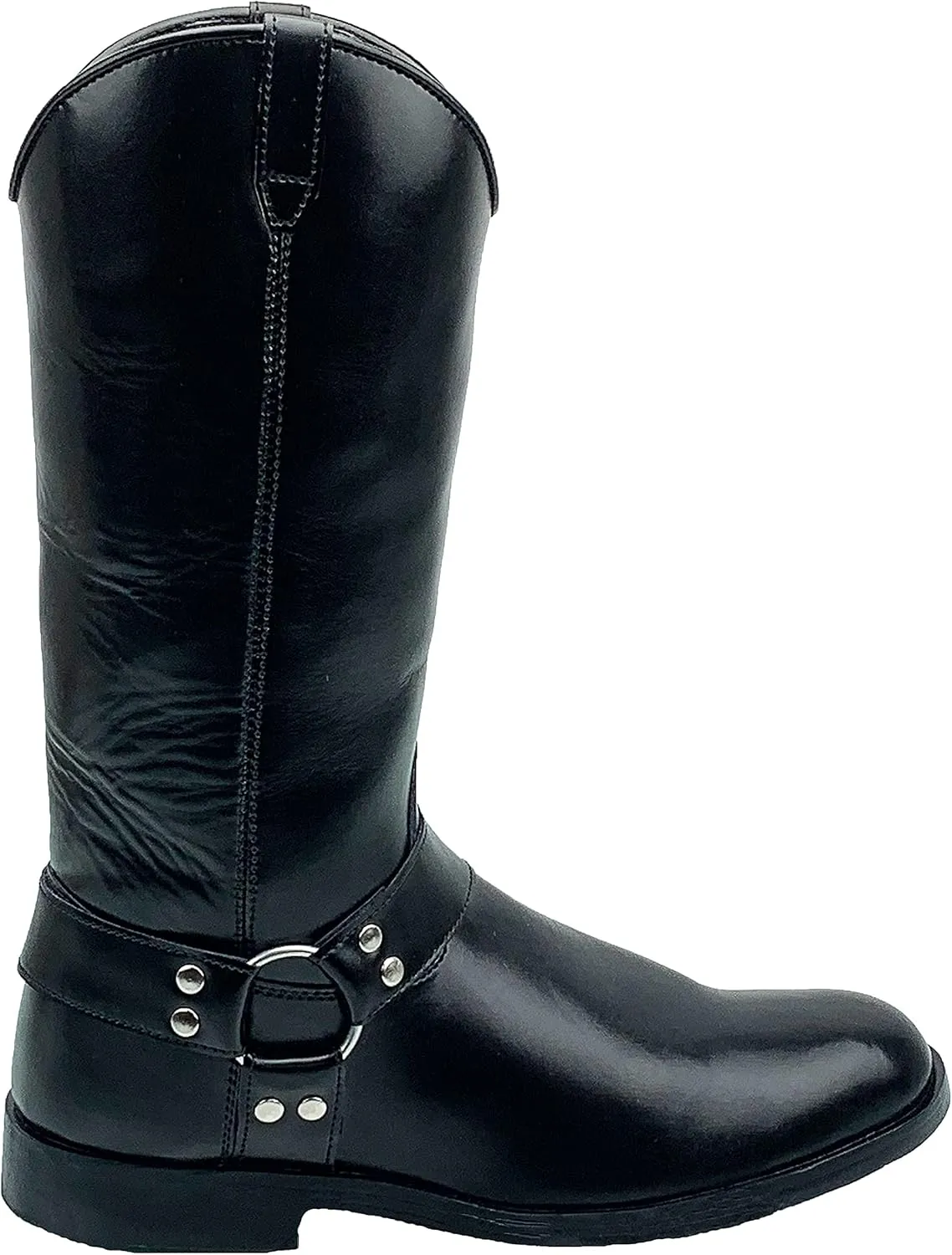 Women Ladies Congo Harness Motorcycle Riding Mid Calf Genuine Leather Boots