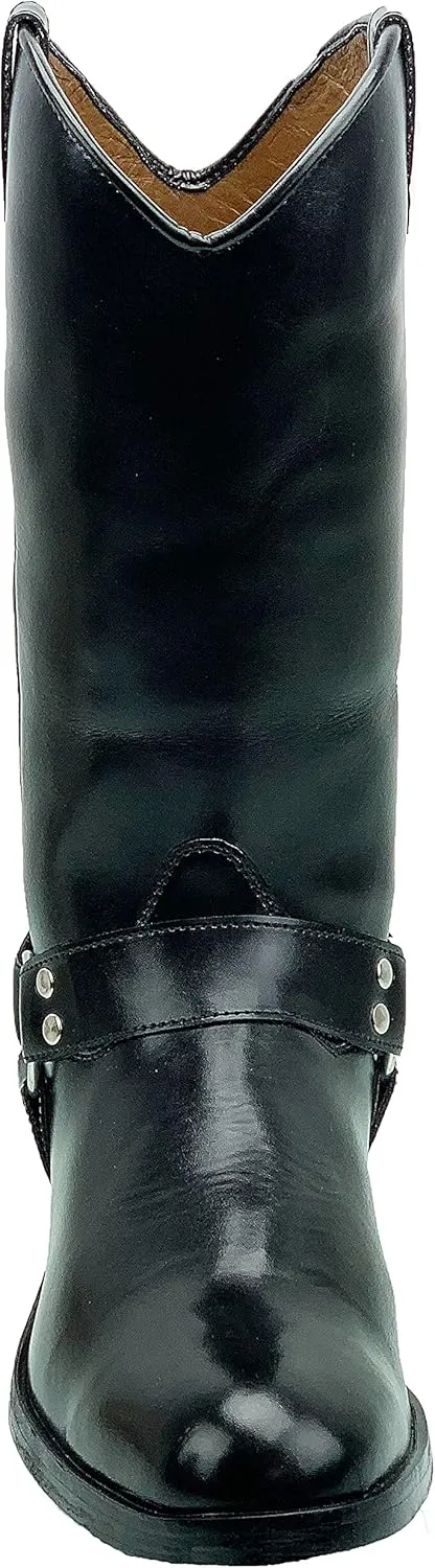 Women Ladies Congo Harness Motorcycle Riding Mid Calf Genuine Leather Boots