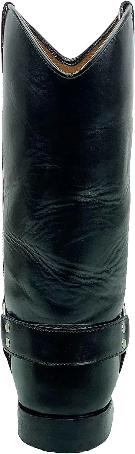 Women Ladies Congo Harness Motorcycle Riding Mid Calf Genuine Leather Boots