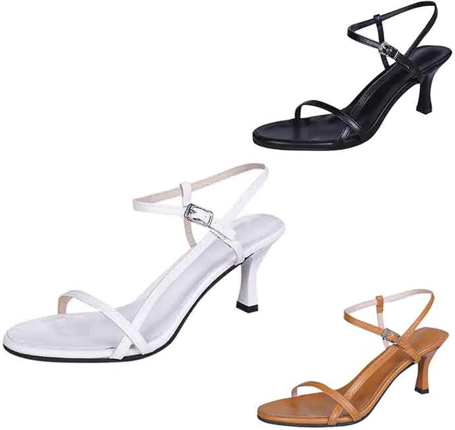 Women's And Elegant Strappy High Heel Sandals With Thin Strap And Buckle Detail Wedge Women Sandal