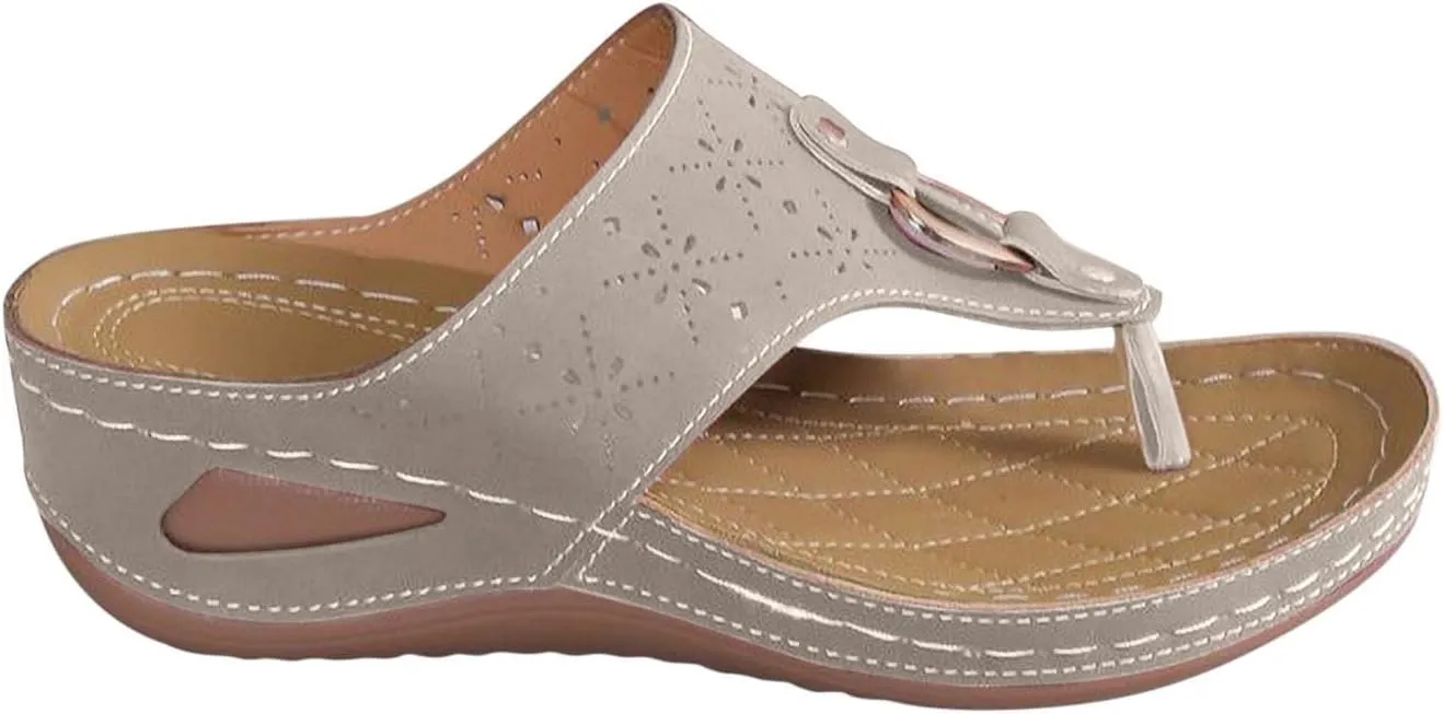 Womens Arch Support Thong Sandals Comfortable Orthopedic Slide Summer Flip Flops Clip Toe Wedge Slippers