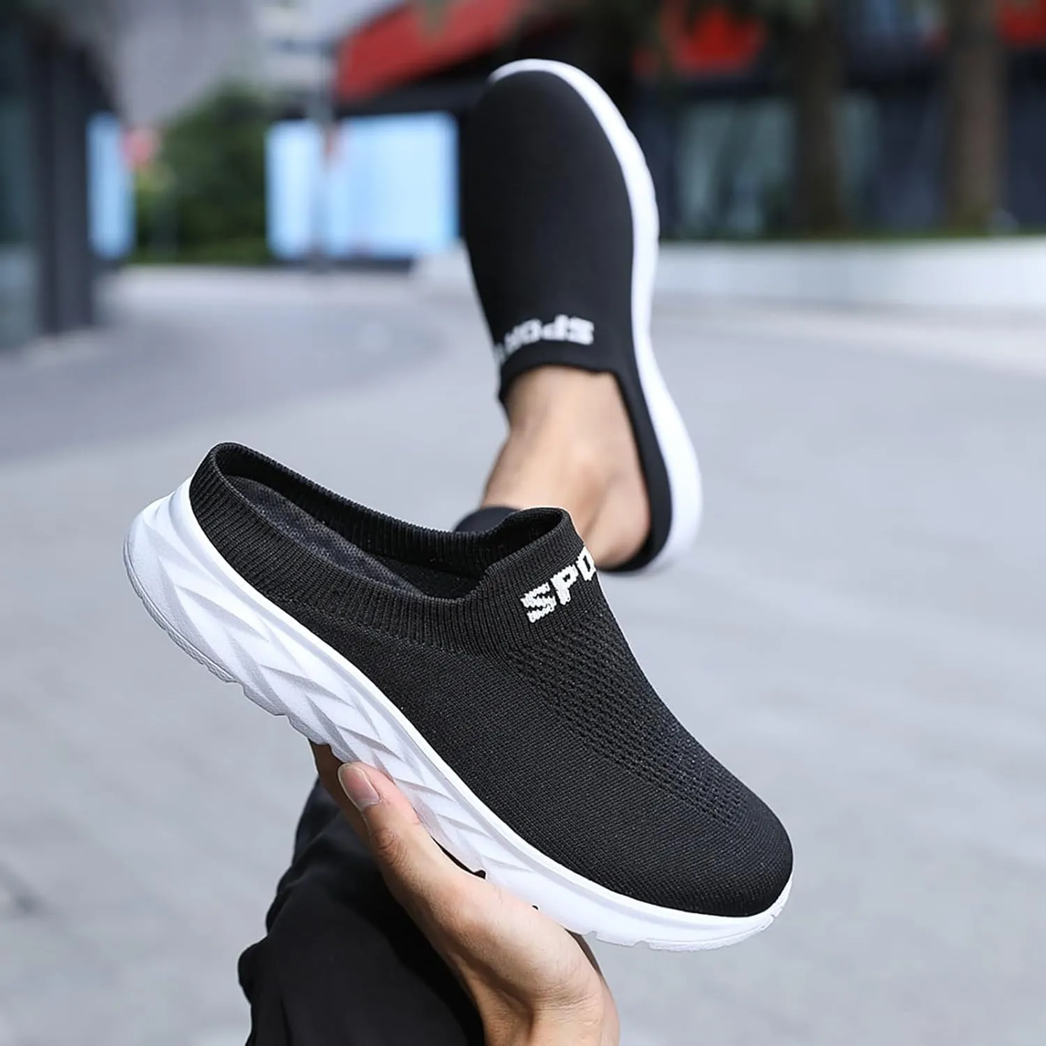 Women's Backless Slip on Mesh Sneakers Shoes Mens Casual Shoes Arch Support Women's Casual Shoes Women Shoes Sneakers White Tennis Shoe Trainers Shoe