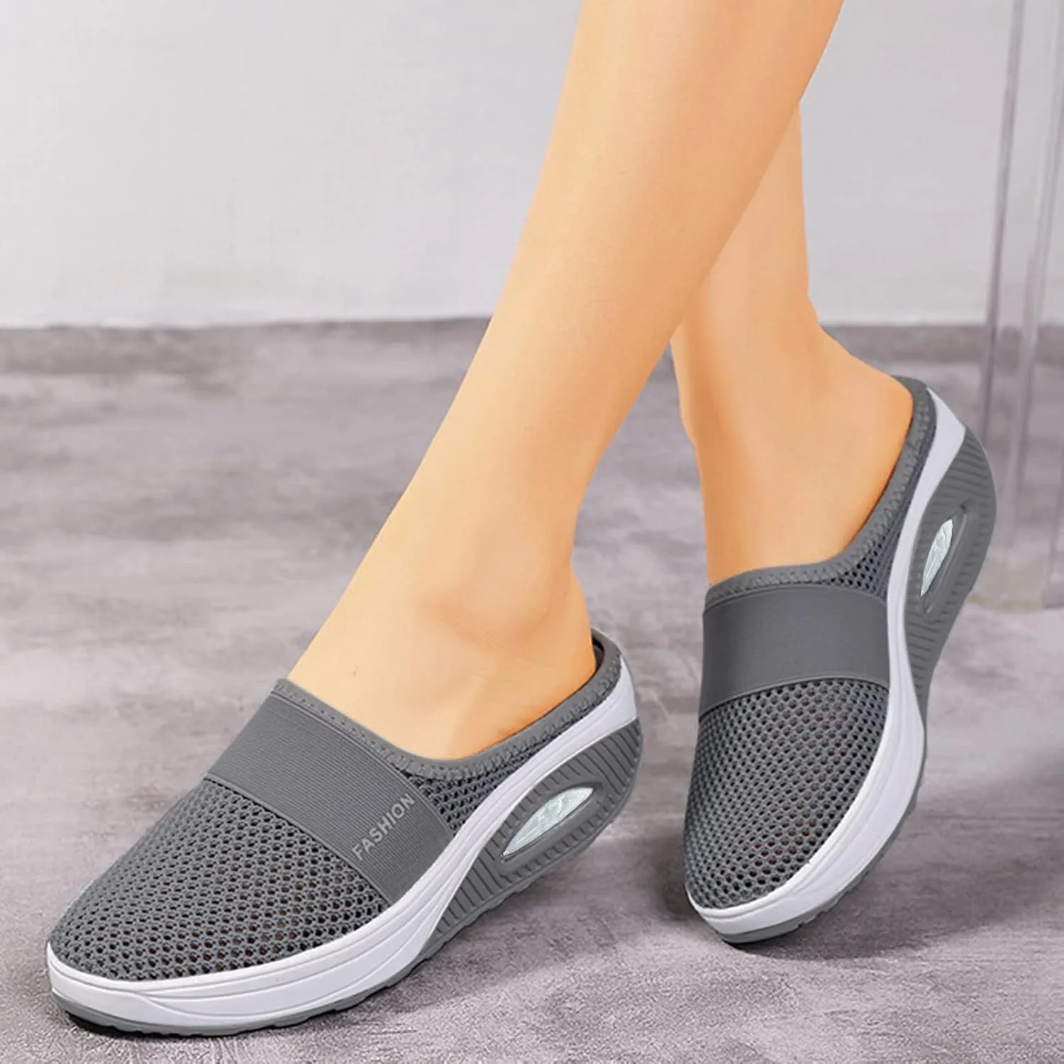 Women's Backless Slip on Mesh Sneakers Shoes Mens Dress Shoes Fashion Casual Slip On Shoes Women's Fashion Sneakers White Tennis Shoe Trainers Shoe