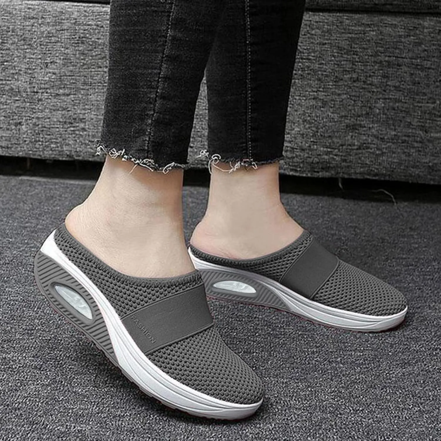 Women's Backless Slip on Mesh Sneakers Shoes Mens Dress Shoes Fashion Casual Slip On Shoes Women's Fashion Sneakers White Tennis Shoe Trainers Shoe
