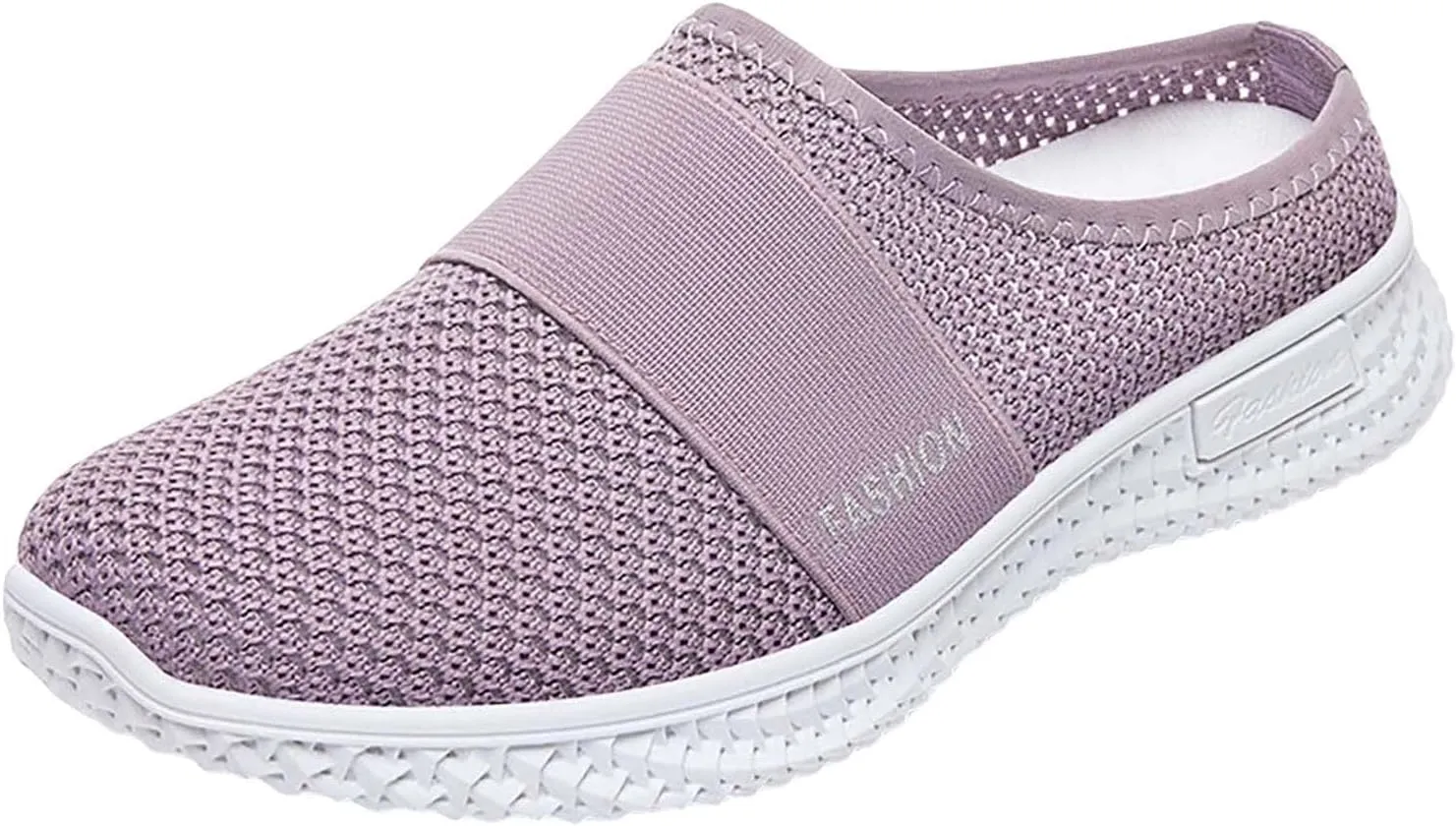 Womens Backless Sneakers Mesh Slip-on Mule Shoes Tennis Shoes Womens Loafers Ladies Shoes Casual Wedge Sneakers Black Tennis Shoe Loafers Casual Slip On