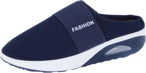 Womens Backless Sneakers Mesh Slip-on Mule Shoes Tennis Shoes Womens Loafers Ladies Shoes Casual Wedge Sneakers Black Tennis Shoe Loafers Casual Slip On