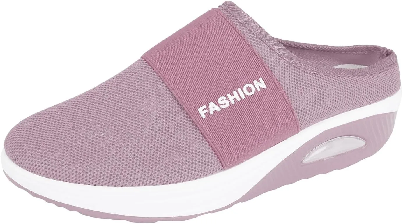 Womens Backless Sneakers Mesh Slip-on Mule Shoes Womens Running Shoes High Top Black Casual Shoes Black Sneakers Platform Tennis Shoe Loafers Casual Slip On