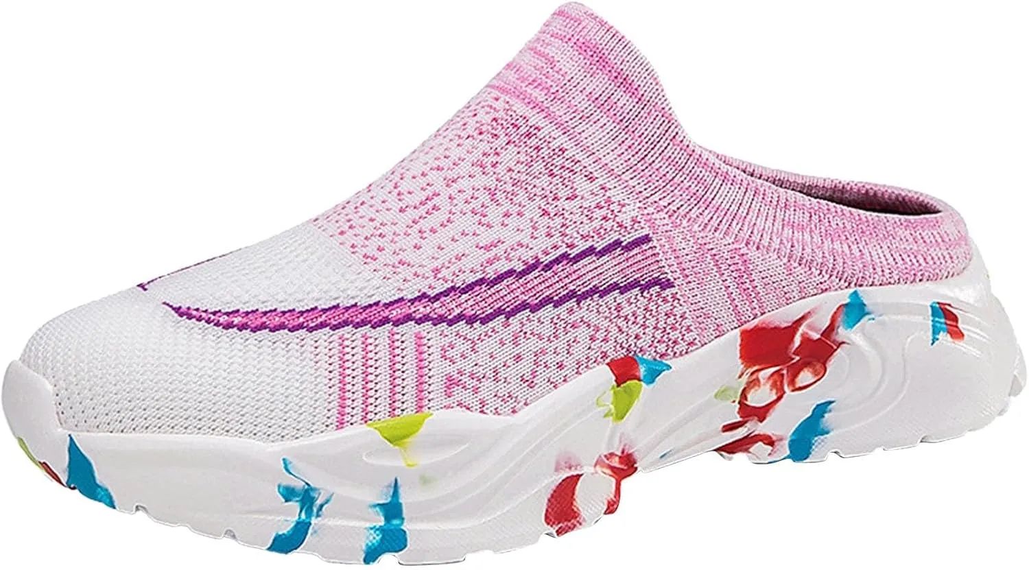 Women's Backless Walking Sneakers Summer Slip-on Non Slip Work Shoes Women Dressy Slip On Shoes Casual Chunky Sneakers Red Tennis Shoe Casual Loafers