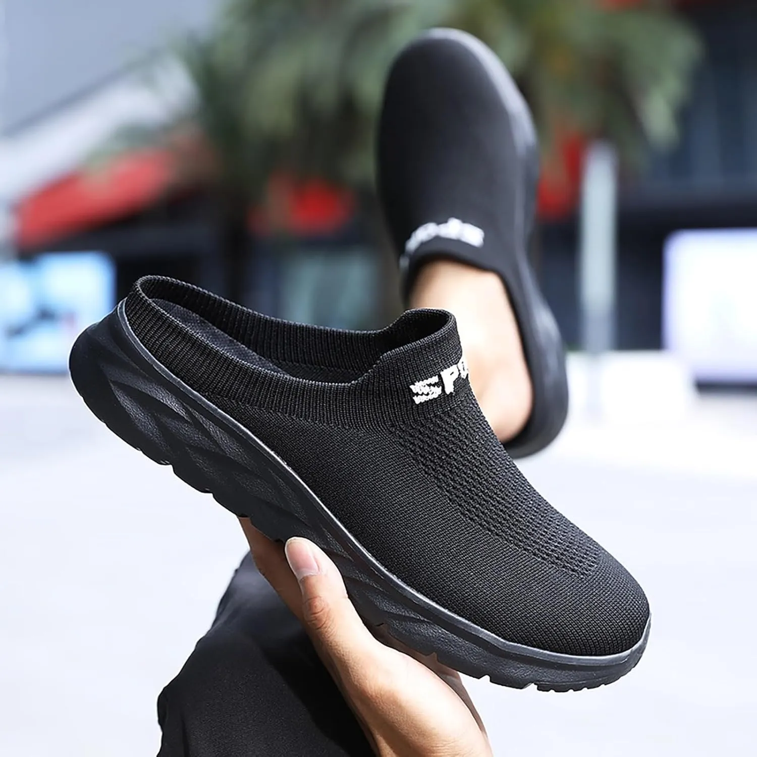 Women's Backless Walking Sneakers Summer Slip-on Running Shoes for Women Wide Dress Casual Shoes High Top Sneakers Black Tennis Shoe Loafers Casual Slip On