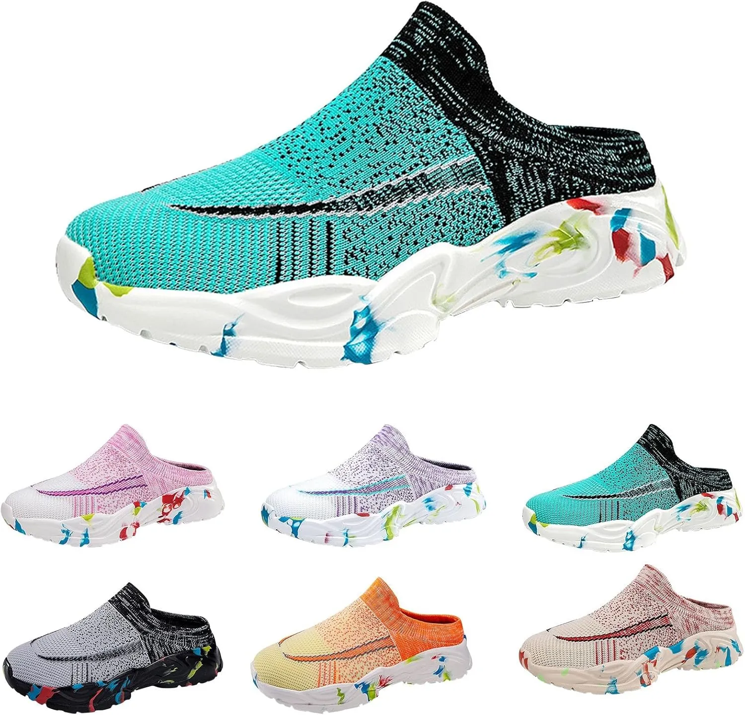 Women's Backless Walking Sneakers Summer Slip-on Running Shoes for Women Wide Dress Casual Shoes High Top Sneakers Black Tennis Shoe Loafers Casual Slip On