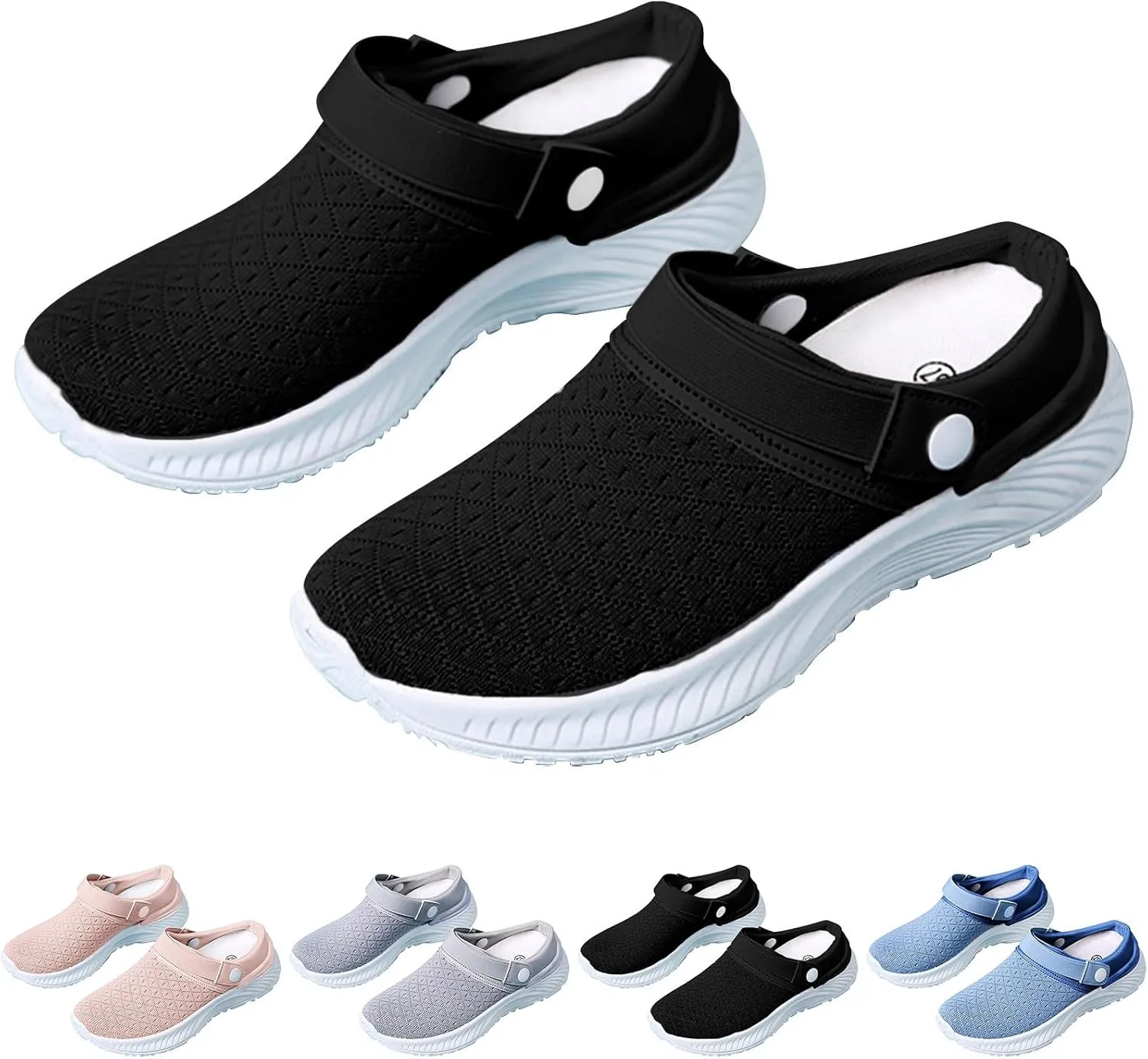 Womens Breathable Mesh Walking Mules Sneakers Tennis Shoes Men Food Service Shoes Dressy Casual Waterproof Sneakers Steel Toe Tennis Shoe Cross Trainer Shoe