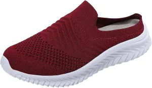 Womens Breathable Mesh Walking Mules Sneakers Tennis Shoes Womens Wide Width Men's Casual Dress Shoes Wedge Sneakers Steel Toe Tennis Shoe Trainers Shoe