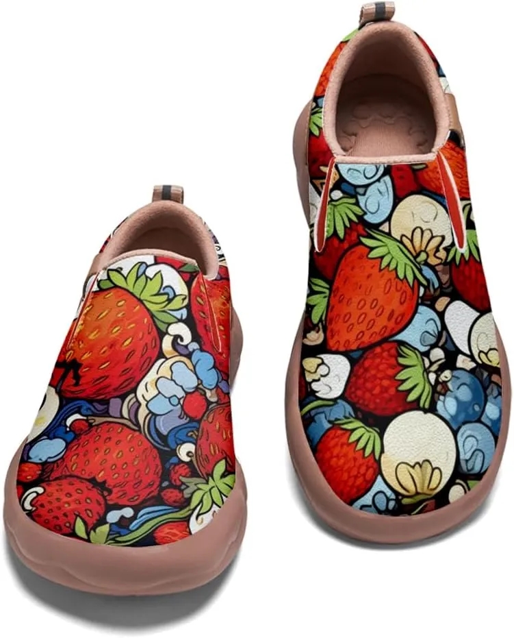 Women's Casual Loafers Floral Art Slip On Sneakers Travel Shoes