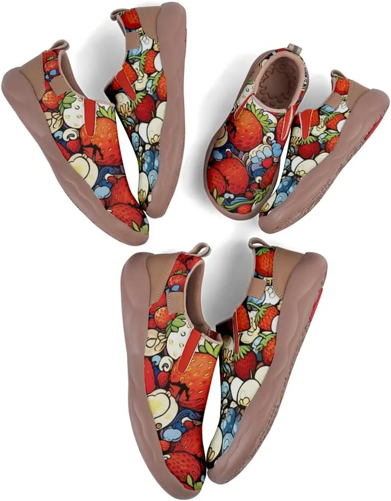 Women's Casual Loafers Floral Art Slip On Sneakers Travel Shoes
