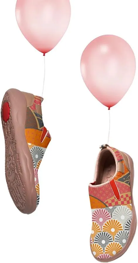 Women's Casual Loafers Floral Art Slip On Sneakers Travel Shoes