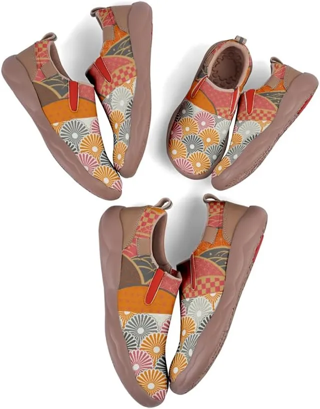 Women's Casual Loafers Floral Art Slip On Sneakers Travel Shoes