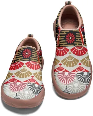 Women's Casual Loafers Floral Art Slip On Sneakers Travel Shoes