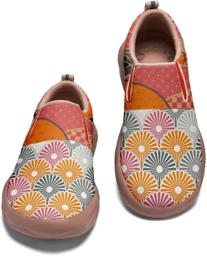 Women's Casual Loafers Floral Art Slip On Sneakers Travel Shoes