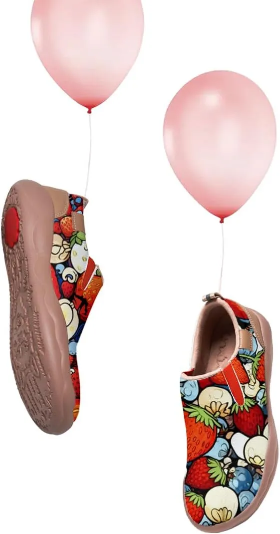 Women's Casual Loafers Floral Art Slip On Sneakers Travel Shoes