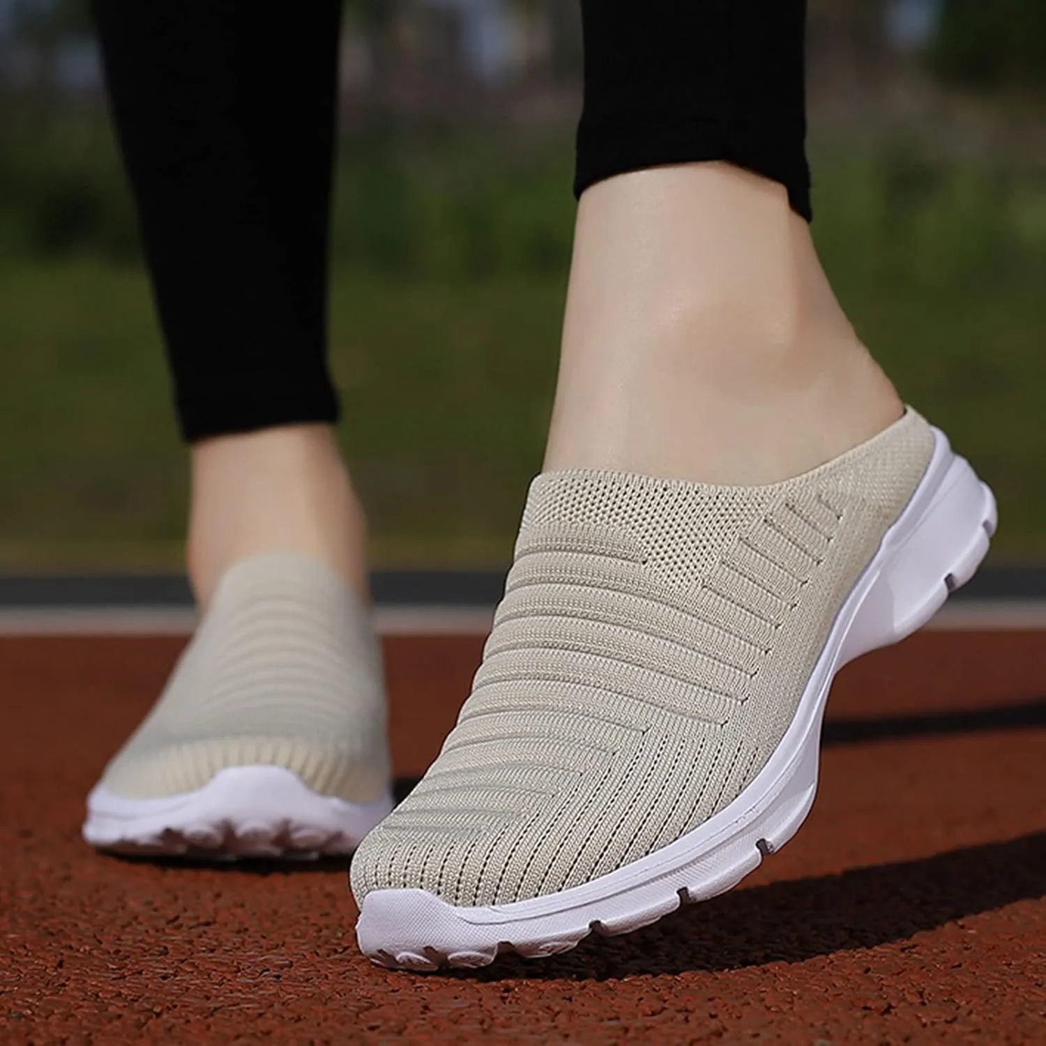 Women's Casual Slip on Half Shoes Breathable Non Slip Work Shoes Women Casual Men's Shoes Casual Fashion Sneakers Platform Tennis Shoe Loafers Casual Slip On