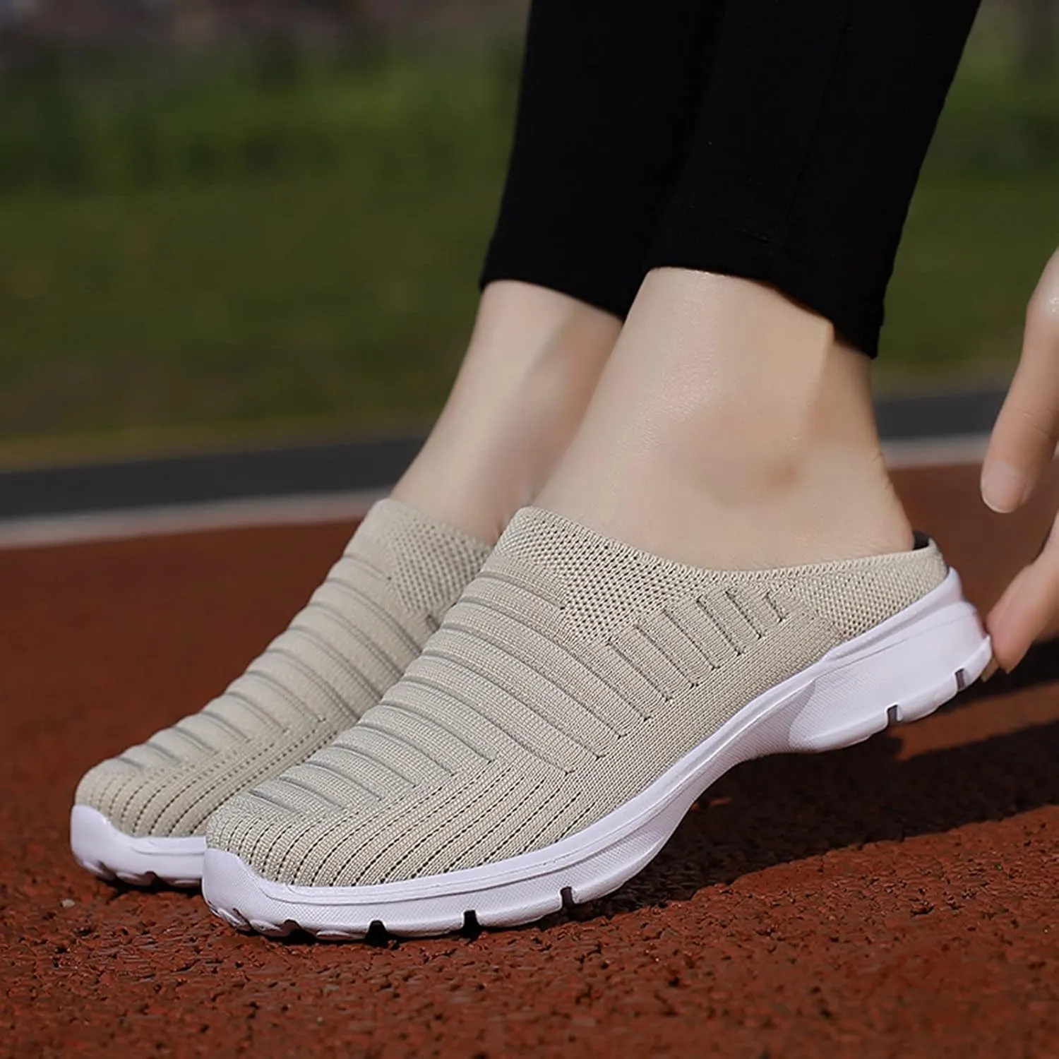 Women's Casual Slip on Half Shoes Breathable Non Slip Work Shoes Women Casual Men's Shoes Casual Fashion Sneakers Platform Tennis Shoe Loafers Casual Slip On