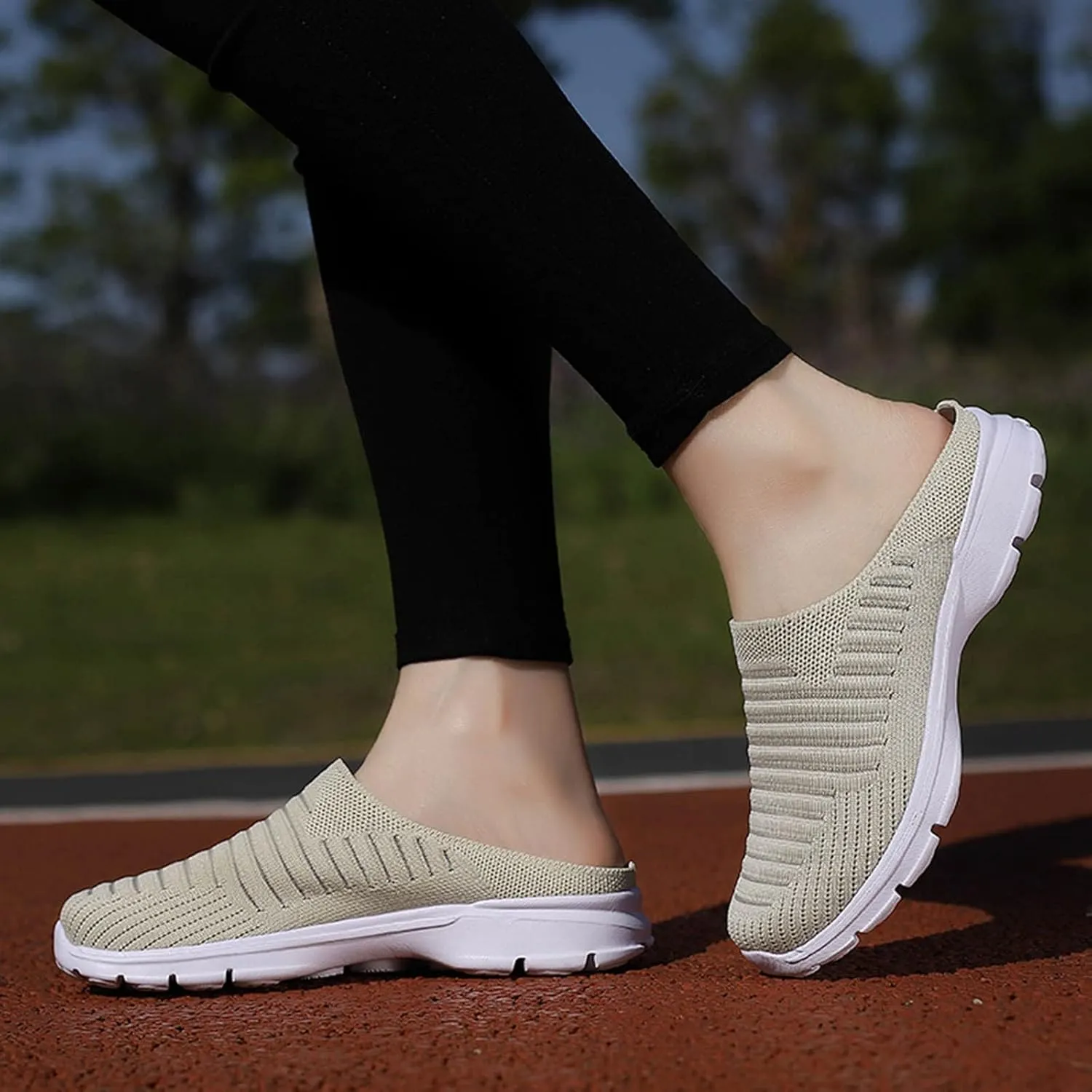 Women's Casual Slip on Half Shoes Breathable Non Slip Work Shoes Women Casual Men's Shoes Casual Fashion Sneakers Platform Tennis Shoe Loafers Casual Slip On
