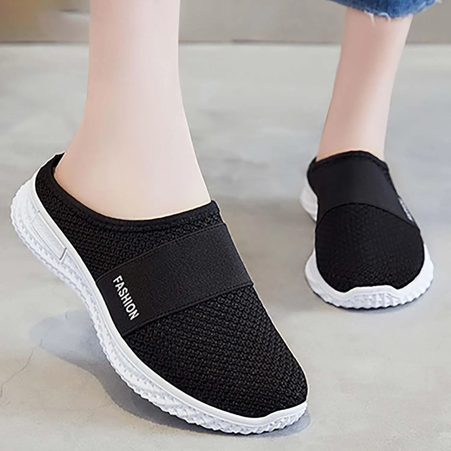 Women's Casual Slip on Half Shoes Breathable Walking Shoes Women Loafers Casual Tennis Shoes Dress Sneakers Waterproof Tennis Shoe Casual Loafers