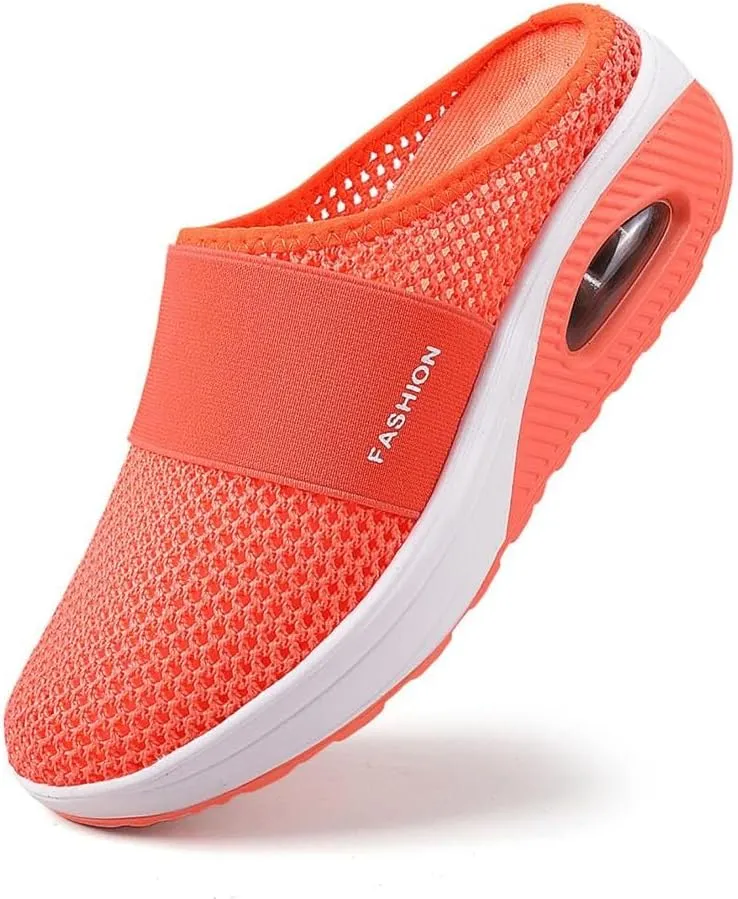 Womens Clogs and Mules Wide Width Slip On Closed Toe Mesh Arch Support Casual Summer Spring Ladies Shoes for Garden