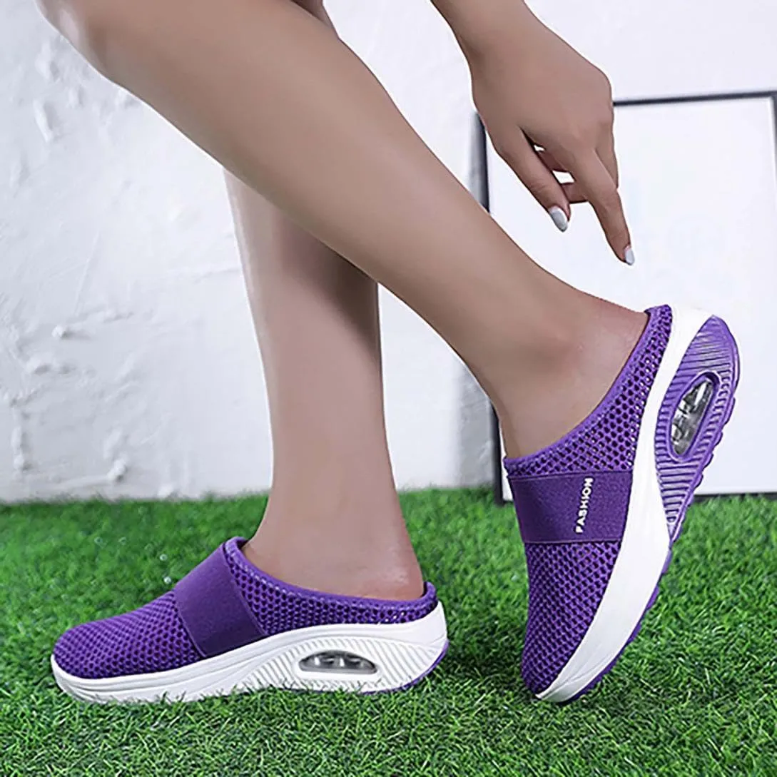 Womens Clogs and Mules Wide Width Slip On Closed Toe Mesh Arch Support Casual Summer Spring Ladies Shoes for Garden