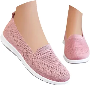 Women's Flat Breathable Fly Woven Mesh Sneakers,Casual Fashion Walking Shoes Women Slip