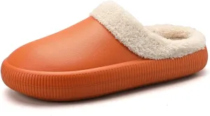 Womens Fuzzy Fleece Fur Lined Slippers Indoor Outdoor Waterproof Slip On House Shoes Winter Warm Plush Garden Shoes