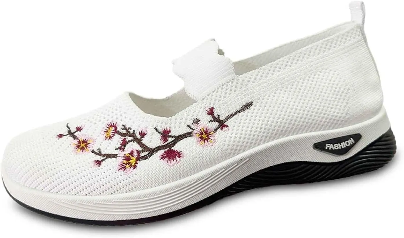 Women's Knitted Mesh Flat Loafers Slip-On Breathable Comfortable Low Top Sport Shoes Fashion Casual Basketball Shoes