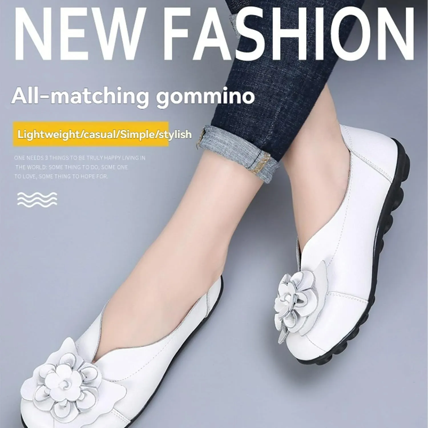 Womens Loafers Comfortable Dressy Driving Shoes Non Slip Flower Decoration Round Toe Business Casual Shoes Summer Walking Sandals Soft Soles Pump 2025 Fashion