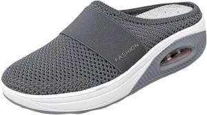 Womens Mules Lightweight Walking Slippers Summer Slip On Mule Shoes Backless Orthopedic Platform Sliipers Breathable Mesh Air Cushion Sneakers Arch Support Wedge Slipper Diabetic Walking Shoes