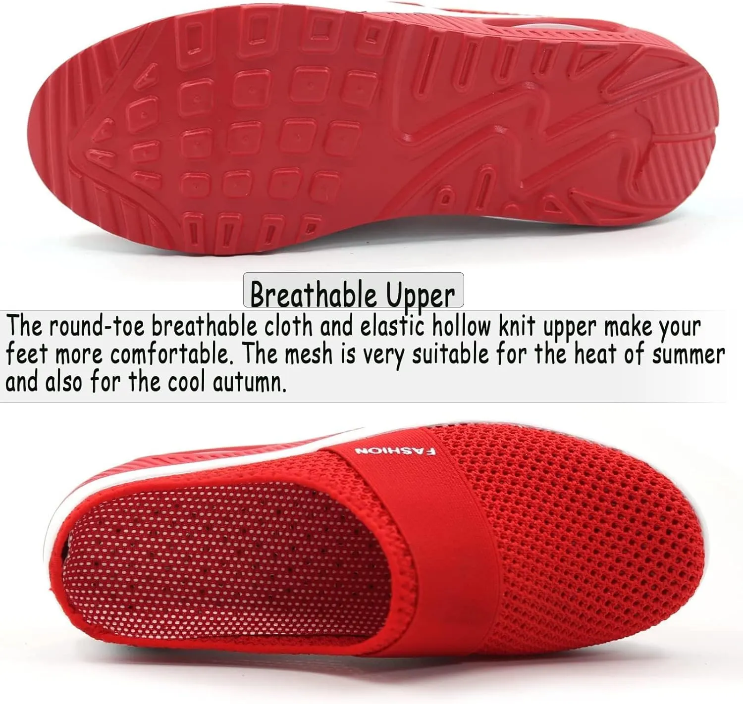 Womens Mules Lightweight Walking Slippers Summer Slip On Mule Shoes Backless Orthopedic Platform Sliipers Breathable Mesh Air Cushion Sneakers Arch Support Wedge Slipper Diabetic Walking Shoes