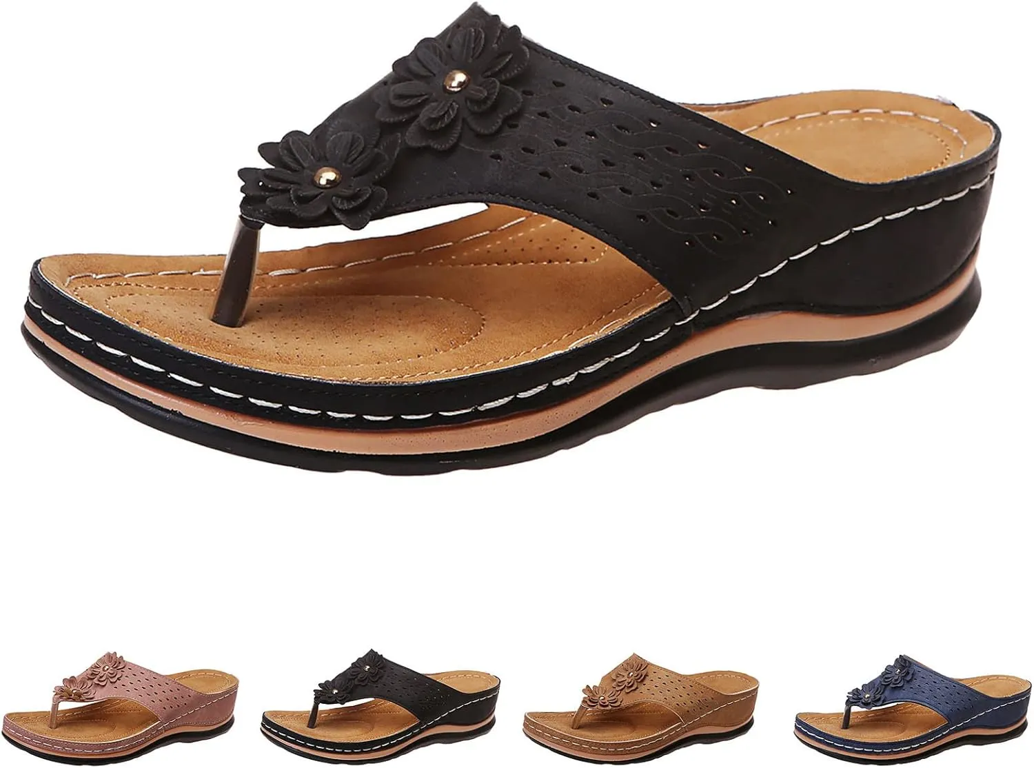 Womens Orthopedic Flip Flops Orthotic Womens Wedges Sandals Orthopedic Womens Summer Slippers with Arch Support Orthotic Extra Wide Sandals for Women Orthopedic Sexy Summer Sandals for Women 2025