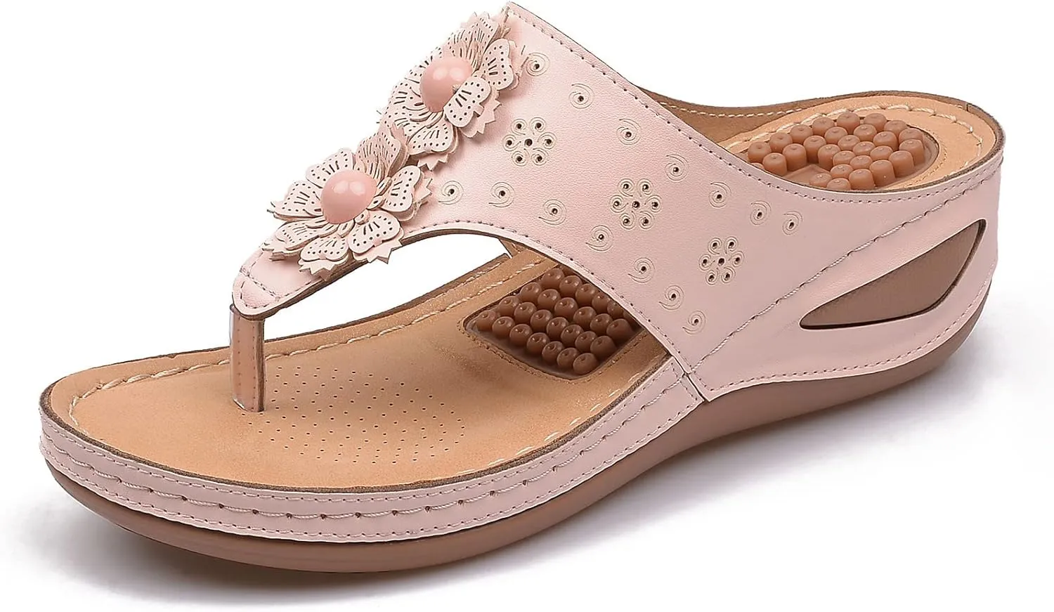 Womens Orthopedic Sandals with Toe Loop Flip Flops Beach Slides Platform Sandal Comfortable Arch Support Women's Orthotic Cushion Flip Flops Recovery Orthopedic Shoes for Woman Wide