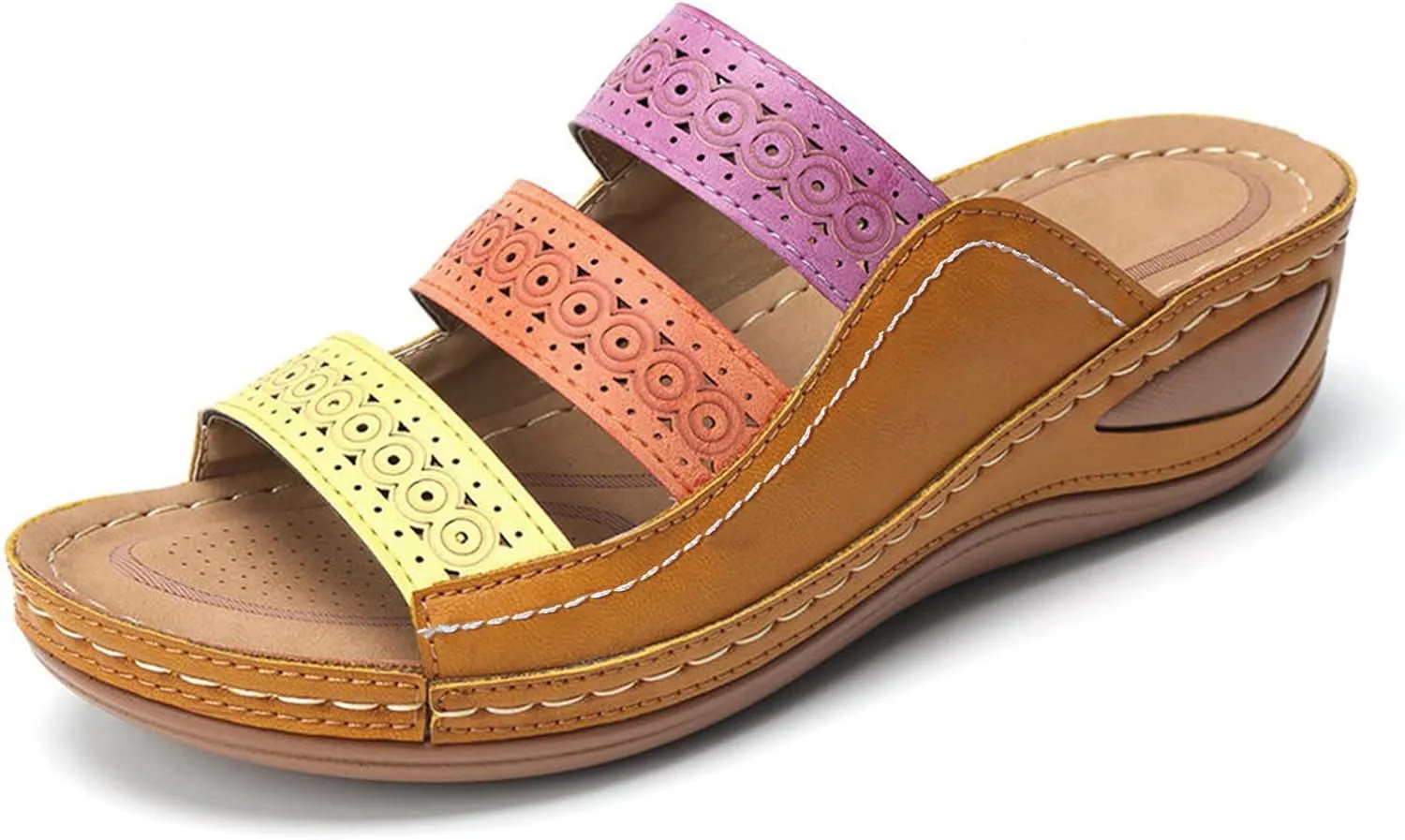 Womens Orthopedic Sandals with Toe Loop Flip Flops Beach Wedge Wedge Sandal Comfortable Arch Support Orthopedic Wedge Shoes for Woman Summer Dressy Women Dressy Orthopedic Shoe