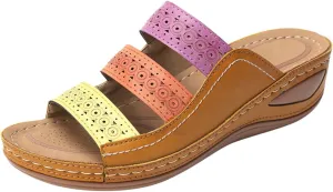 Womens Orthopedic Sandals with Toe Loop Flip Flops Beach Wedge Wedge Sandal Comfortable Arch Support Orthopedic Wedge Shoes for Woman Summer Dressy Women Dressy Orthopedic Shoe