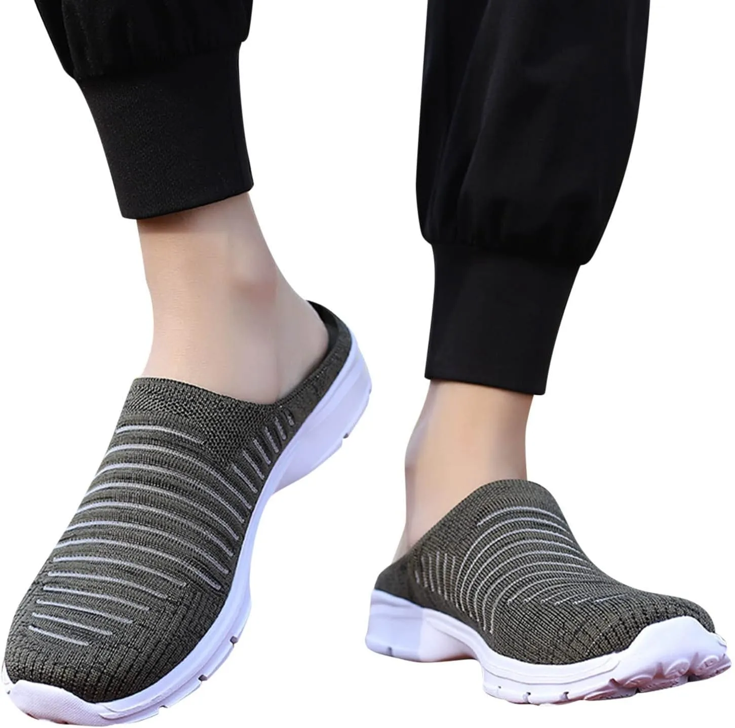 Women's Slip-on Mule Sneakers Lightweight Non Slip Work Shoes Women Winter Casual Slip On Shoes White Sneakers Platform Tennis Shoe Trainers Shoe