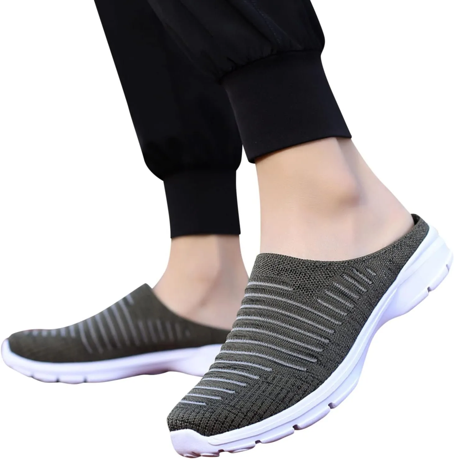 Women's Slip-on Mule Sneakers Lightweight Non Slip Work Shoes Women Winter Casual Slip On Shoes White Sneakers Platform Tennis Shoe Trainers Shoe