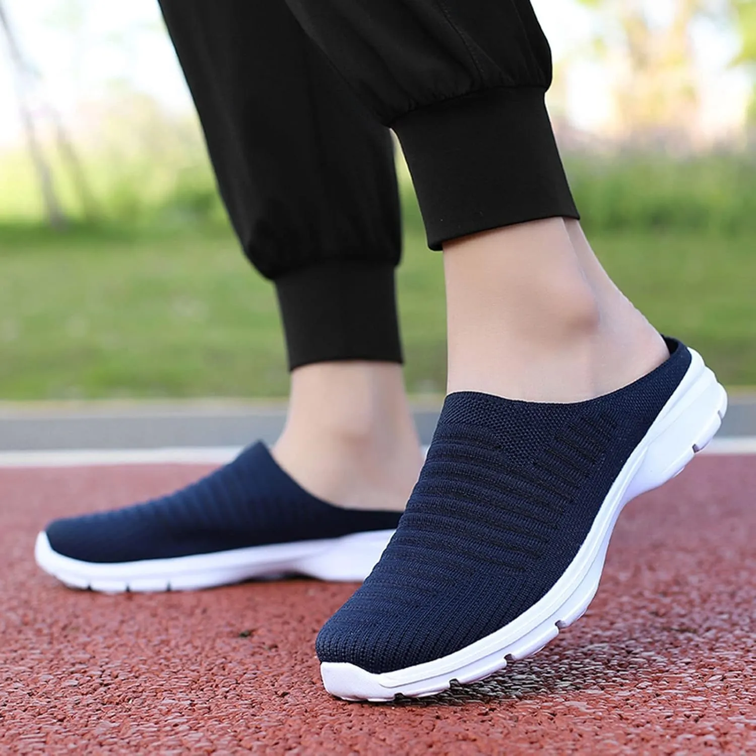 Women's Slip-on Mule Sneakers Lightweight Tennis Shoes Womens Food Service Ladies Casual Shoes Fashion Sneakers White Tennis Shoe Trainers Shoe