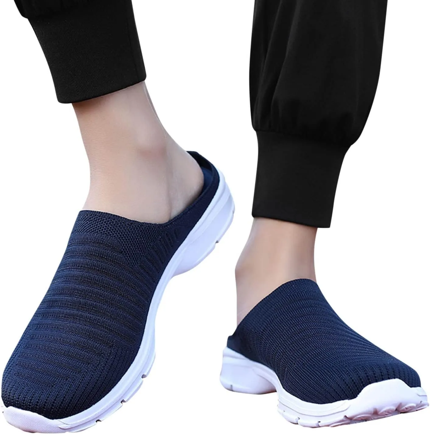 Women's Slip-on Mule Sneakers Lightweight Tennis Shoes Womens Food Service Ladies Casual Shoes Fashion Sneakers White Tennis Shoe Trainers Shoe