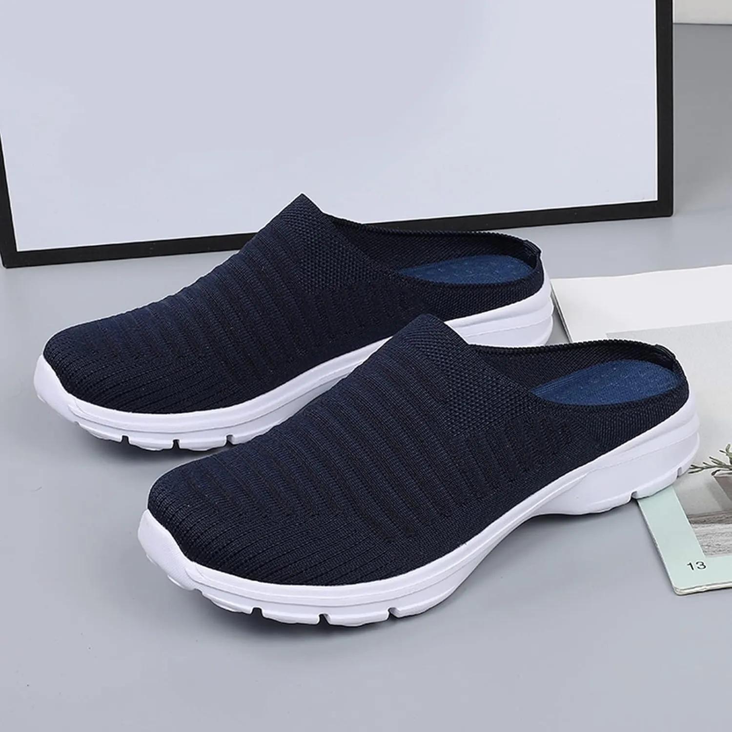 Women's Slip-on Mule Sneakers Lightweight Tennis Shoes Womens Food Service Ladies Casual Shoes Fashion Sneakers White Tennis Shoe Trainers Shoe