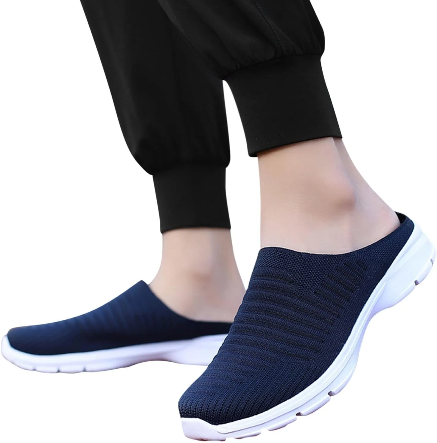 Women's Slip-on Mule Sneakers Lightweight Tennis Shoes Womens Food Service Ladies Casual Shoes Fashion Sneakers White Tennis Shoe Trainers Shoe