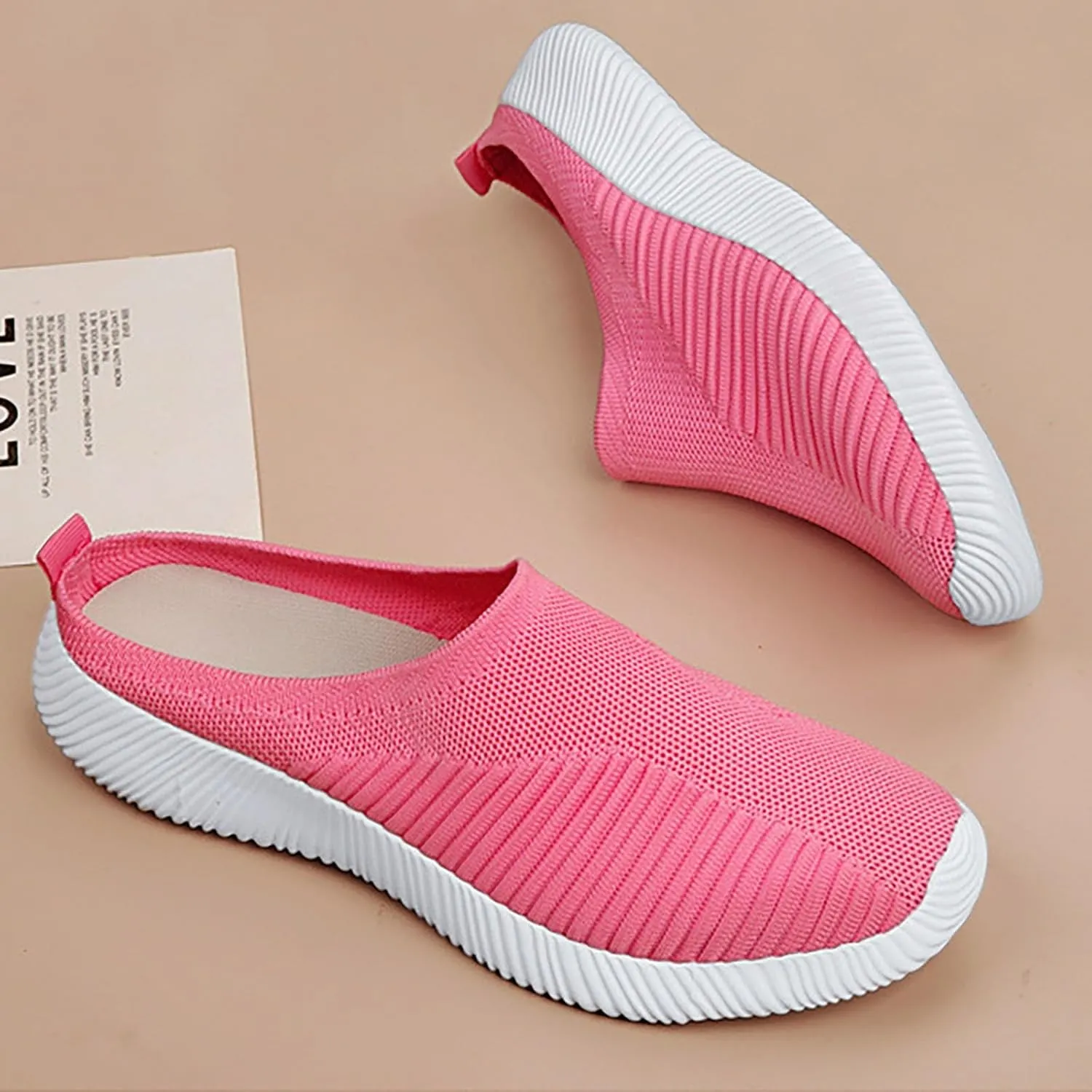 Women's Slip-On Orthopedic Arch Support Backless Non Slip Work Shoes Women Comfortable Men Shoes Casual Men Shoes Sneakers Brown Tennis Shoe Cross Trainer Shoe