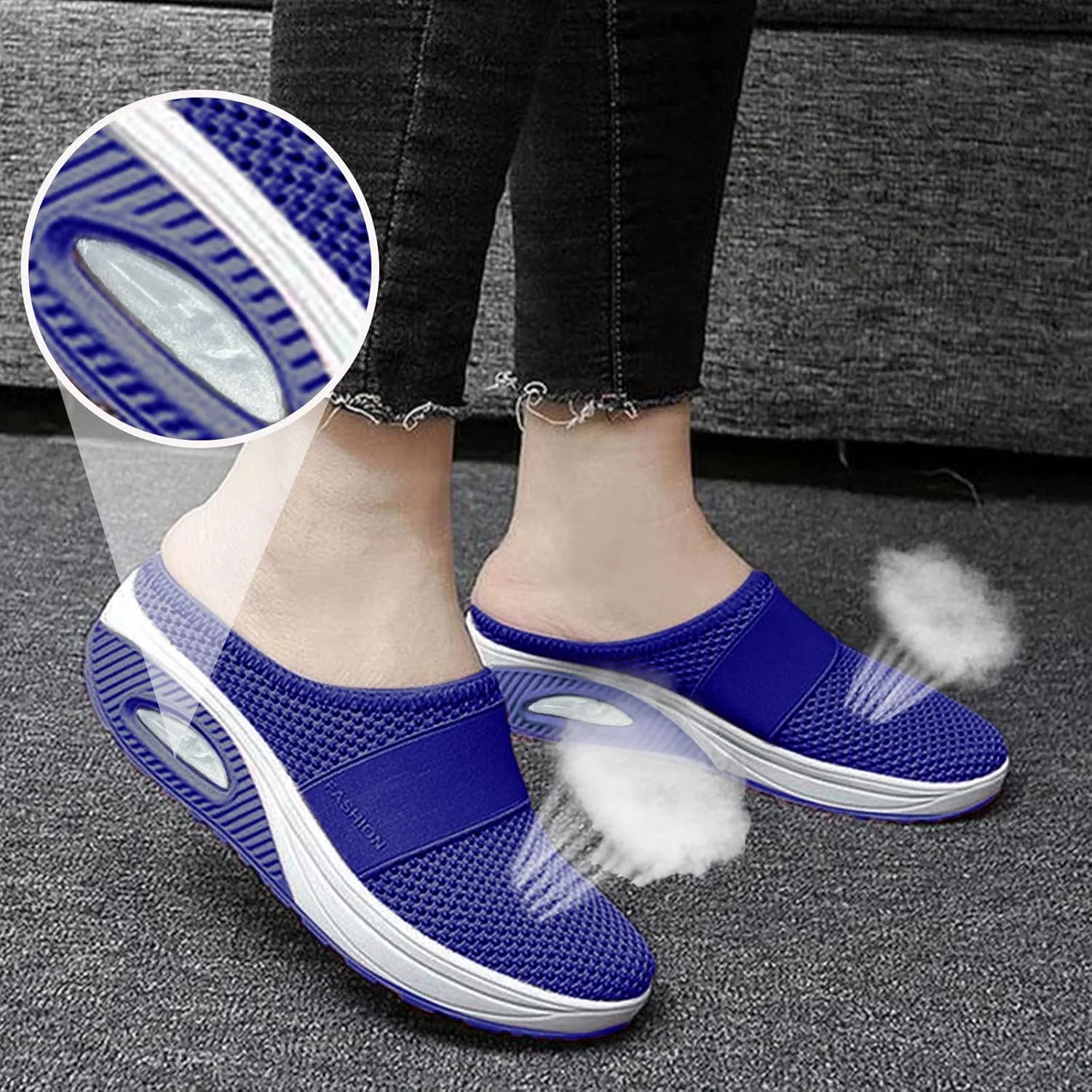 Women's Slip-On Orthopedic Arch Support Backless Running Shoes for Women Casual Women's Shoes Casual Walking Sneakers Waterproof Tennis Shoe Casual Loafers