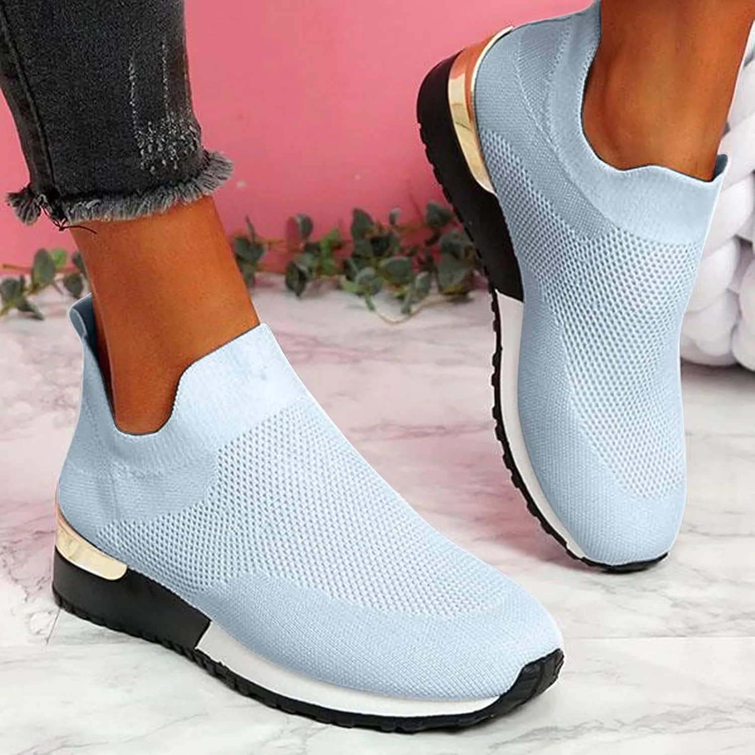 Womens Slip On Sneakers Women Walking Tennis Shoes Tennis Shoes Men Flat Feet Men's Casual Dress Shoes Slip On Sneakers White Tennis Shoe Trainers Shoe