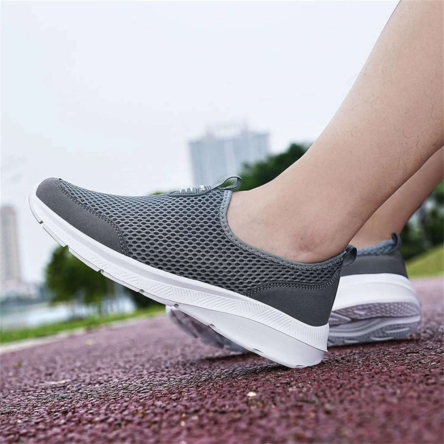 Womens Slip On Walking Shoes Lightweight Breathable Non Slip Womens Running Shoes Wide Women's Casual Shoes Slip On Sneakers Tennis Shoe White Loafers